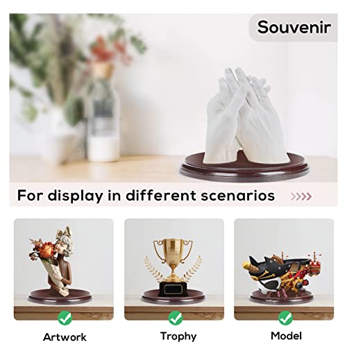 Falling in Art Wood Round Base-Hand Casting Structure Base, DIY Crafts, Keepsake Display, Art Exhibition, Home Decoration, 7'' - size: Round 7''