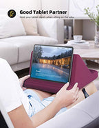 Lamicall Tablet Pillow Stand, Pillow Soft Pad for Lap - Tablet Holder Dock for Bed with 6 Viewing Angles, for iPad Pro 9.7, 10.5, 11, 12.9 Air Mini 4 3, Kindle, Galaxy Tab, E-Reader, Purplish Red - color: Purplish Red