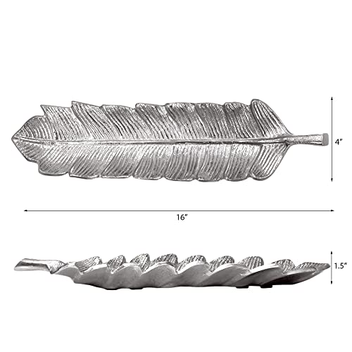 BBH Home's Handmade Silver Novelty Shaped Aluminium Tray 15.78 x 3.74 x 1.18 AMBBVK033AB2020 - color: Silver