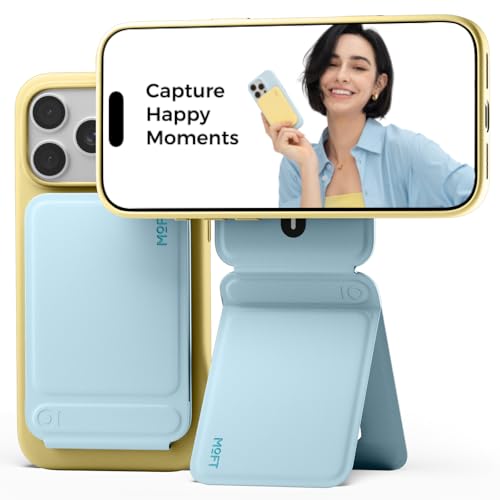 MOFT Phone Tripod Stand Selfie Stick for iPhone, Multi-Angles iPhone Stand, Lightweight & Portable Phone Holder, Strong Magnets, MOVAS Vegan Leather, Travel Essentials,Soothing Mist(Without Card Slot) - color: Soothing Mist x Without Card Slot, size: Wtho
