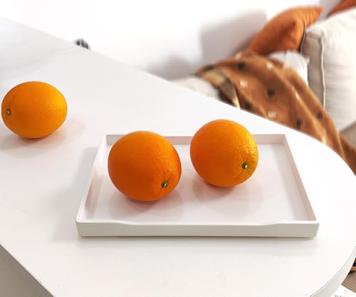 Small White Serving Tray (9.5 x 7 inch) for Serving Accessory, Drinks, Spa, Coffee, Wine, Tea, Bar, Party, Seasoning, Perfume and Display Use. - color: White-1 Tray, size: 9.5" x 7" x 0.8"