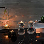 2 Pcs Crystal Christmas Candle Holder Snowman Christmas Candlestick with Cute Shape Home Table Decorations for Winter Xmas Farmhouse Kitchen Decor - size: 2.7‘’×4.3‘’