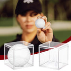 4 Pack Championship Ring Display Case Clear Acrylic Ring Case Display Box for Sports Baseball Softball Football Basketball Single Ring Coin Holder Stand, 2.16 Inch - size: 4 Pack