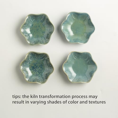 Ceramic Ring Dish, Jewelry Dish Holder, Small Trinket Tray Plate for Earrings Rings Necklaces Keys, Gift for Mom Friend Sister on Birthday Mother's Day Christmas (Cyan Surface) - color: Cyan Surface