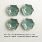 Ceramic Ring Dish, Jewelry Dish Holder, Small Trinket Tray Plate for Earrings Rings Necklaces Keys, Gift for Mom Friend Sister on Birthday Mother's Day Christmas (Cyan Surface) - color: Cyan Surface