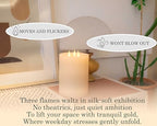 3-Wick Flameless Pillar Candle with Remote Timer, 3D Moving Flame Real Wax Led Candles (Ivory with 3 Wick, 6.5in) - color: Ivory with 3 wick