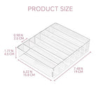 WECHENG Clear Acrylic Makeup Organizer for Eyeshadow Palette and Lipstick Organizer, 7 Slots Divided Makeup Palette Organizer for Vanity Countertop Drawer Cosmetics Storage(Closed-Sided Design)