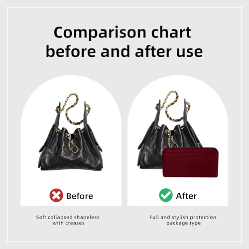 DGAZ Silk Purse Organizer Insert Fits Chanel 25 Handbags，Silky Smooth Bag Organizers，Luxury Handbag & Tote Shaper(Rouge H,Large) - color: Rouge H, size: Large
