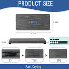 2PCS Water Absorbing Stone Tray, Fast Drying Stone Sink Tray, Water Absorbent Diatomite Trays, Stones Soap Trays, Diatomite Coasters for Kitchen Sink Bathroom Counter, Hand Soap Dish & Holders - color: 2pcs 21×10cm Dark Gray Wave