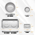 GRENPRO Magnetic Tray 4-Pack | Stainless Steel Magnetic Parts Trays | 3 Inch, 6 Inch, Square & Shallow Tray Set - style: Assorted (Round, Square, Shallow)