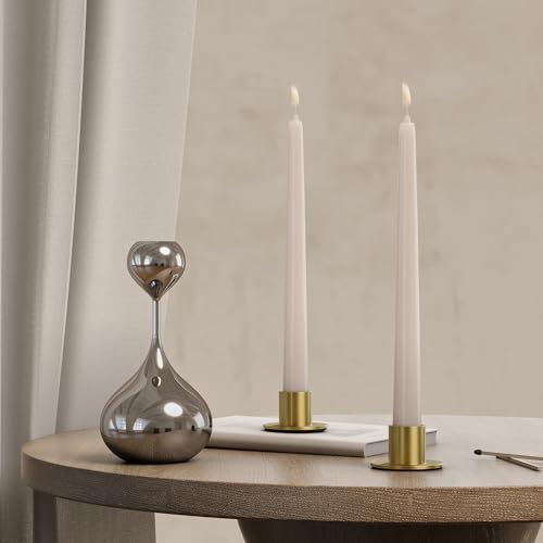 2 Pcs Brass Candle Holder - Elegant Taper Candle Holders, Classic Brass Candlestick Holders for Table Centerpiece, Festive Christmas Mantel Display or Sophisticated Home Decor - color: Brass