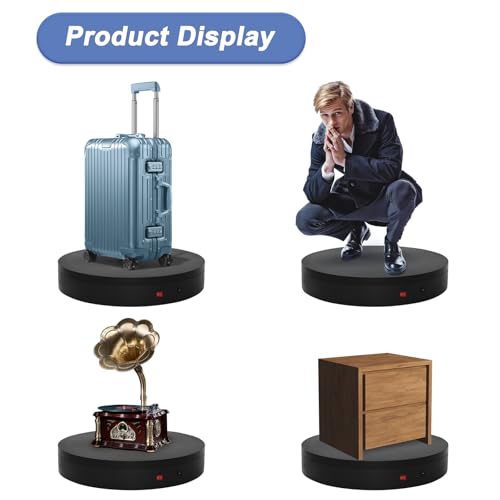 Remote-Controlled Motorized Turntable,Heavy Duty Motorized Rotating Display Stand,Speed-adjustable Rotating Platform ,Multi-mode Photography Turntable For 3D Scan,Photography(19.7in/Black) - size: 19.7inch/Black/500Lbs Load