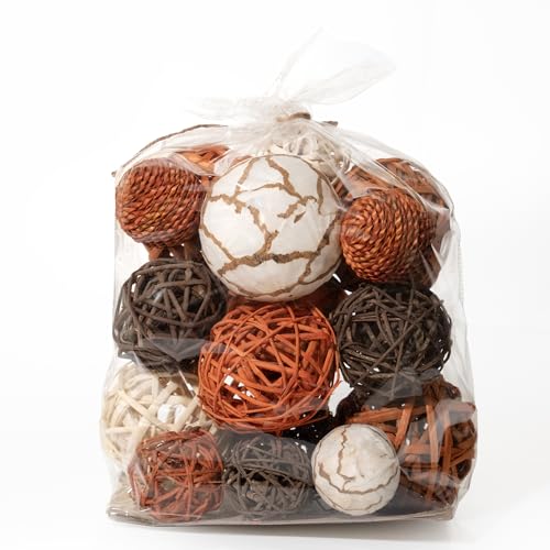 ANDALUCA Large Decorative Vase Filler Bag with Orbs, Balls (Burnt Orange) - color: Burnt Orange