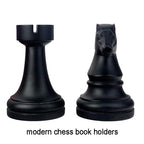 Chess Bookends Novelty Book Holders, Decorative Book Ends Modern Bookends Stoppers for Shelves, Black Heavy Duty Book Ends for Shelves Office Desk Decoration, Resin, 7" x 7"
