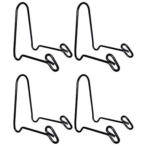 Artliving (4 Pack Black Display Stand Easel Iron Bowl Stands for Display Medium Deep Bowls, Platters and Deep Dishes - size: M (4 pack)