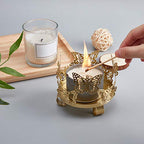 SUPERFINDINGS 1PC Iron Butterfly Candle Holder 4.1x4.1x3.5inch Decorative Candlestick Holder Art Tealight Candle Holder Golden Cup Candlestick for Home Table Christmas Party Decoration