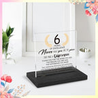 6 Years Work Anniversary Desk Decor Gifts for Employee, 6th Grade Promotion Gifts for Coworker,Modern Transparent Acrylic Desk Plaque with Inspirational Quotes, 10 x 10 x 1.5 cm,XXY106 - style: 6 Years Work Anniversary