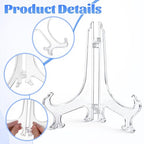 2 pcs 8" Clear Acrylic Display Stand/Plate Stands, Folding Display Plate Holder, Clear Acrylic Easel Stands for Home Office Tables Decoration