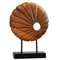 Teak Sculpture Home Décor for Shelf Sculpture with Base Decoration for Living Room, Bedroom, Office 13.8"X9.8"X3.5"