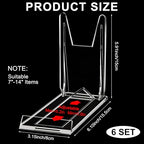 6 Pack 5.91 Inch Acrylic Book Stand for Display Adjustable Clear Display Holder Easel Collector Stand for Home Office Back to School Comic Album Cd Magazine Postcard Artworks - size: 5.91 x 6.1 x 3.15 inch