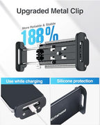 elitehood Metal iPad Holder for Mic Stand, 360° Adjustable Mic Stand Tablet Holder, Aluminum iPad Mount for Music Microphone Stand, Compatible with 4.7-13" Tablets and Cell Phones - size: 4.5in - Single Ball Joint