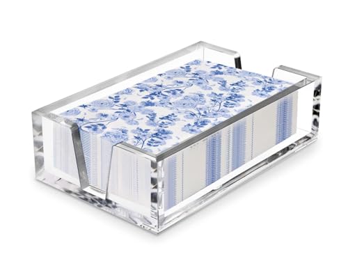 Acrylic Guest Towel Holder Tray for Bathroom – Napkin Holder for Disposable Paper Towels, Hand Towel Organizer for Vanity or Bathroom, Clear Bathroom Accessory, 5.8 x 9.3 x 2.6 Inch Size - color: B - Acrylic Napkin Holder for Bathroom, size: Guest Towel H