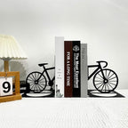 Metal Bicycle Bookend, Bike Bookends, Bicycle Bookends Pair in Metal, Bike Book Ends for Shelves, Heavy Book Supports, Book Organizer, Black Book Holders for Home Office