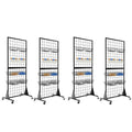 4-Pack Gridwall Panel Display Stand, 2'x5.5' Heavy Duty Floor Standing Rack with Detachable Girdwall, Movable Silent Wheel, Easy to Transport, Ideal for Retail & Craft Fairs - color: 4-Pack