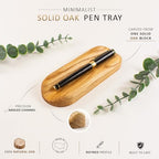 Solid Oak Single Pen Tray, Minimalist Desk Organizer, Natural Wood, Handcrafted, Precision Angled Channel