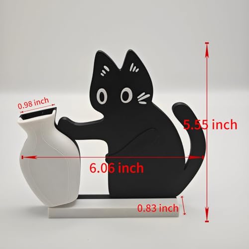 Cat Push Flower Vase for Home Decor Cute Vases for Table Room Decor Unique Lollipop Vases for Women (Small Glow Yellow Orange) - size: Small Glow Yellow Orange