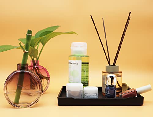 Small Black Mini Serving Tray (8.5 x 6.3 inch) for Serving Accessory, Spa, Coffee, Drinks, Wine, Tea, Bar, Party, Seasoning, Perfume or Display Use. - color: Black-1 Tray, size: 8.5" x 6.3" x 0.8"