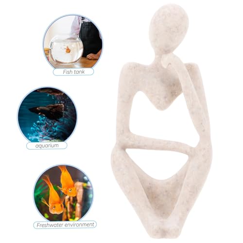 Abstract Thinker Statue Decorative Figure Modern Resin Sculpture Decor for Home Office and Aquarium Aesthetic Abstract Figurine Ornament