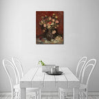 Wieco Art Vase with Chinese Asters and Gladioli Large Canvas Prints Wall Art by Van Gogh Famous Oil Paintings Reproduction Modern Abstract HD Flowers Artwork Pictures for Living Room Home - size: 24"L x 20"W
