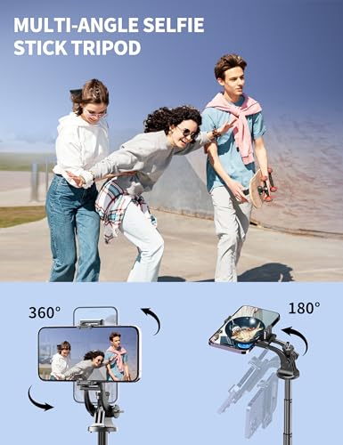 Aluminum 71" Phone Tripod, Travel Tripods for iPhone with Remote, Extendable Cell Phone Selfie Stick Tripod Stand Compatible with iPhone 17/16/15/14/13/Android/Camera - color: Black, size: B-[70.47Inch＆Upgraded Aluminum Pole]
