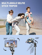 Aluminum 71" Phone Tripod, Travel Tripods for iPhone with Remote, Extendable Cell Phone Selfie Stick Tripod Stand Compatible with iPhone 17/16/15/14/13/Android/Camera - color: Black, size: B-[70.47Inch＆Upgraded Aluminum Pole]