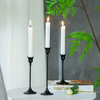 Romadedi Candlestick Holder Matte Black Candle Holder Set of 3 Decorative Candle Holder for Taper Candle for Fireplace Mantel Dinning Table Home Decorations Black 1 Set - size: 1 Set