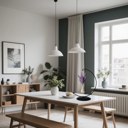 YY YEARCHY Large Ornament Display Stand for Hanging Glass Globe Ball Air Plant Flower Holder Metal Round Decorative (1, Black, 10.2"x5") - size: 10.2"x5"