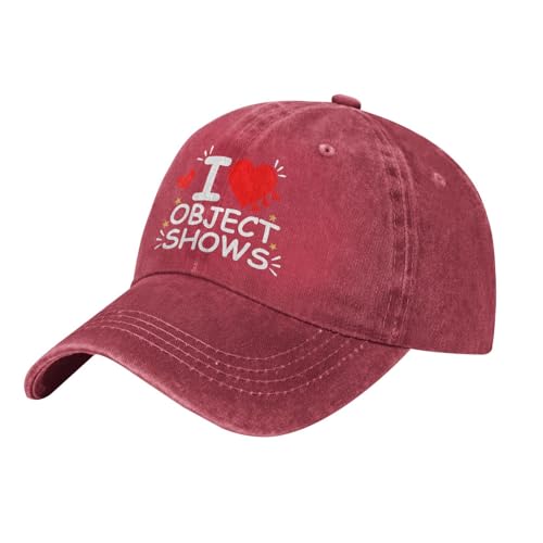 I Love Object Shows Caps for Men Object Shows Mens Baseball Hats - color: Red