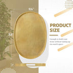 MAONAME Gold Decorative Tray with Handles, Foil Serving Tray for Ottoman, Oval Coffee Table Trays for Living Room, Bathroom, 15.6" L x 10.6" W x 1.4" H - size: 15.6" x 10.6" x 1.4"