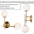 BYOLIIMA Gold Globe Wall Sconce, 7.5" W x 20" H, G9 Base, Compatible with LED or Halogen Bulbs, Perfect for Bathroom, Kitchen, Living Room, Home Office, Lobby, Bedroom - color: Gold