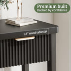 Lulive 51" Fluted Console Table for Entryway, Entryway Table with 3 Wooden Drawers, Farmhouse Behind Sofa Table for Living Room, Hallway, Couch, Foyer - color: Black