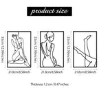 CHENGU 3 Pieces Metal Minimalist Abstract Woman Wall Art Line Drawing Wall Art Decor Single Line Female Home Hanging for Kitchen Bathroom Living Room - style: Leg Style