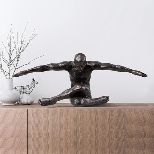Hi-Line Gift Ltd. Stretching Human Sculpture Resin Home Decor Contempory Tabletop Ornament