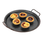 Hipiwe Industrial Style Metal Iron Tray Galvanized Serving Tray for Coffee Table, Home Decorative Centerpiece Tray Rustic Breakfast Serving Tray with Handles (Round) - style: Round