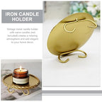 Homoyoyo 2pcs Gold Candle Holders Decorative Candlesticks Iron Pillar Plate Candle Pedestal Candle Stand Table Centerpiece for Led Wax Candles Wedding Dinner Tables - size: 10X3.5CM