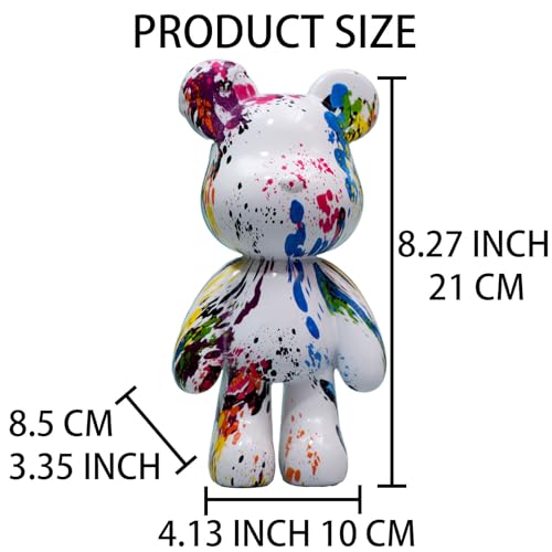 Abstract Bear Statue Decor for Home, Resin Animal Bear Sculpture Ornament for Bedroom, Living Room, Office on Table, Shelf and Cabinet (Type C) - color: Type C
