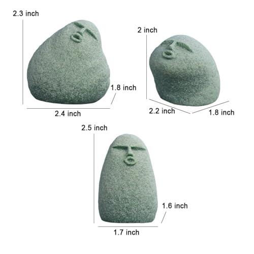 Cute Stone Primitive Man Figurine: Funny Stoneman Statue for Outdoor Decor, Carving Face Garden Home Decoration Fish Tank Ornament - Set of 3 - style: Set of 3
