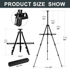 AROIC 8 Pack Painting Display Easel Stand Portable Adjustable Metal Tripod Artist Canvases Height from17to66Inch Extra Sturdy forTable-Top/Floor Painting, Drawingand Displaying,Black with8Storage Bag - style: 8P