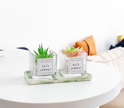 6.4" Porcelain Small Bathroom Tray, Ceramic Countertop and Vanity Tray for Cosmetics, Perfume, Jewelry, Candle - Kitchen Soap Tray for Kitchen Counter (Green) - color: Green, size: 6.4" x 3" x 0.5"