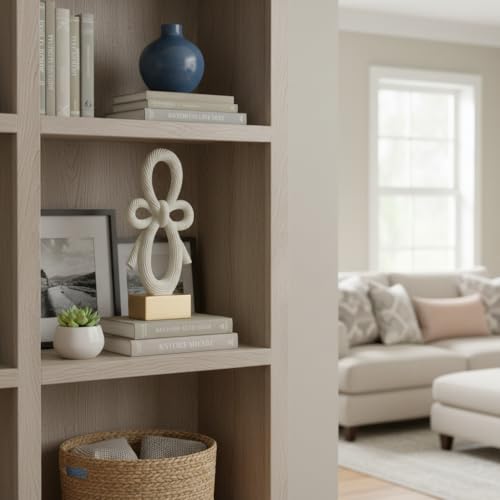 12" Modern Abstract Bowknot Decorative Sculpture, Knot Sculptures,Home Decor,Coffee Table Statues,Shelf Top Decor Aesthetics,Dining Living Room Desk Decor - color: 12.2"grey